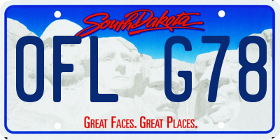 SD license plate 0FLG78