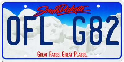 SD license plate 0FLG82
