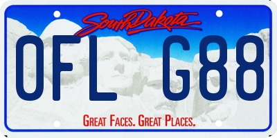 SD license plate 0FLG88