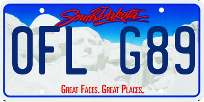 SD license plate 0FLG89