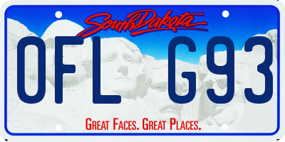 SD license plate 0FLG93