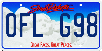 SD license plate 0FLG98