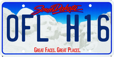 SD license plate 0FLH16