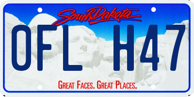 SD license plate 0FLH47