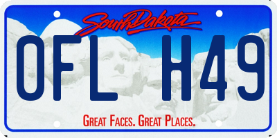 SD license plate 0FLH49