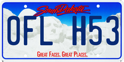 SD license plate 0FLH53