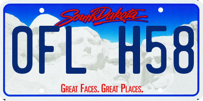 SD license plate 0FLH58
