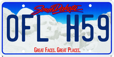 SD license plate 0FLH59