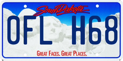 SD license plate 0FLH68