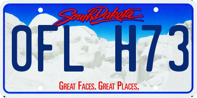 SD license plate 0FLH73