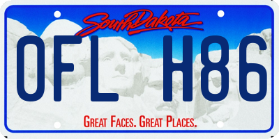 SD license plate 0FLH86
