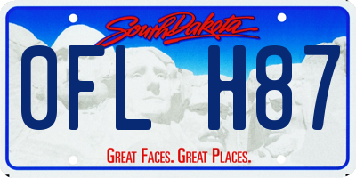SD license plate 0FLH87