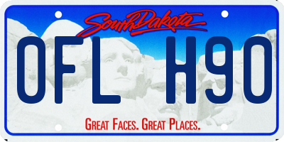 SD license plate 0FLH90
