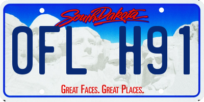 SD license plate 0FLH91