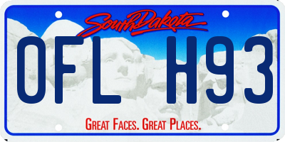 SD license plate 0FLH93