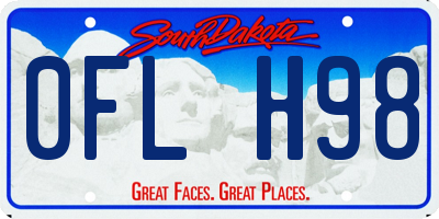 SD license plate 0FLH98