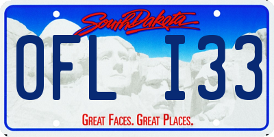 SD license plate 0FLI33