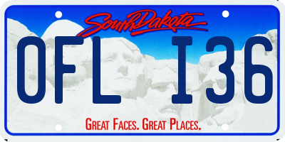 SD license plate 0FLI36