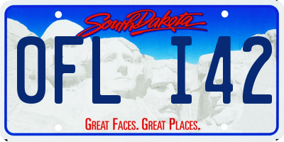 SD license plate 0FLI42