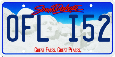 SD license plate 0FLI52