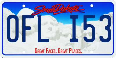 SD license plate 0FLI53