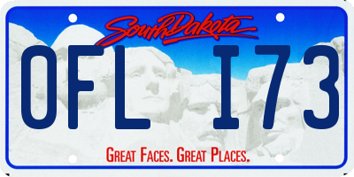 SD license plate 0FLI73