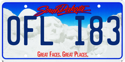 SD license plate 0FLI83