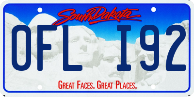 SD license plate 0FLI92