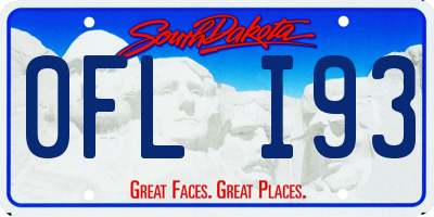 SD license plate 0FLI93