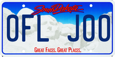 SD license plate 0FLJ00