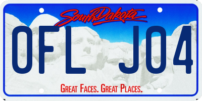 SD license plate 0FLJ04