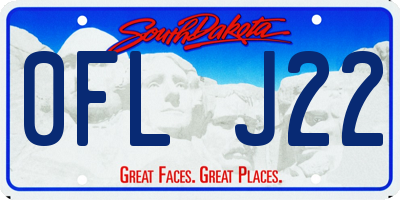 SD license plate 0FLJ22