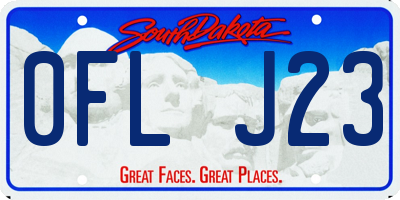 SD license plate 0FLJ23