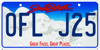 SD license plate 0FLJ25