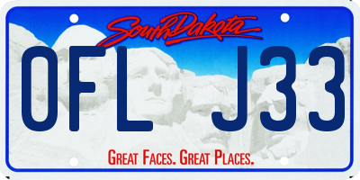 SD license plate 0FLJ33