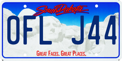 SD license plate 0FLJ44