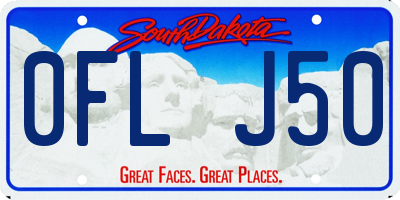 SD license plate 0FLJ50