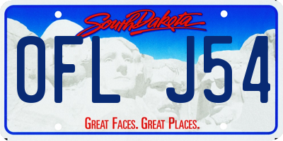 SD license plate 0FLJ54