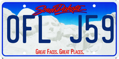 SD license plate 0FLJ59