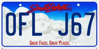 SD license plate 0FLJ67