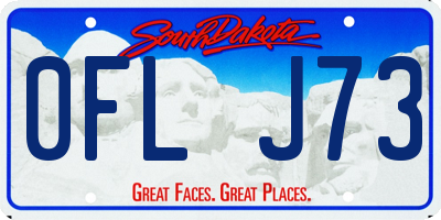 SD license plate 0FLJ73