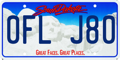 SD license plate 0FLJ80