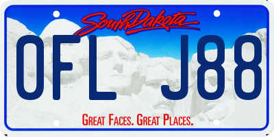 SD license plate 0FLJ88
