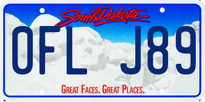 SD license plate 0FLJ89