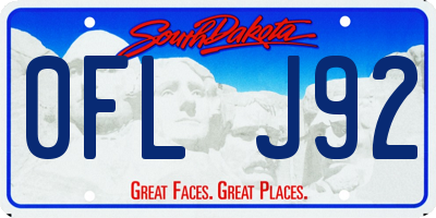 SD license plate 0FLJ92