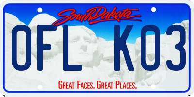 SD license plate 0FLK03