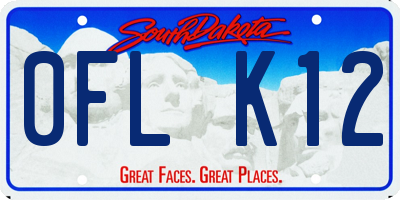 SD license plate 0FLK12