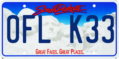 SD license plate 0FLK33