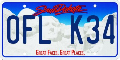 SD license plate 0FLK34