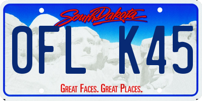 SD license plate 0FLK45
